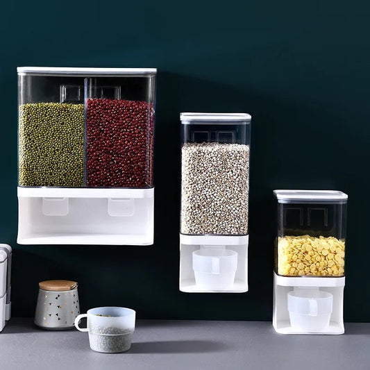 Wall Mounted Punch Free Rice And Cereal Dispenser