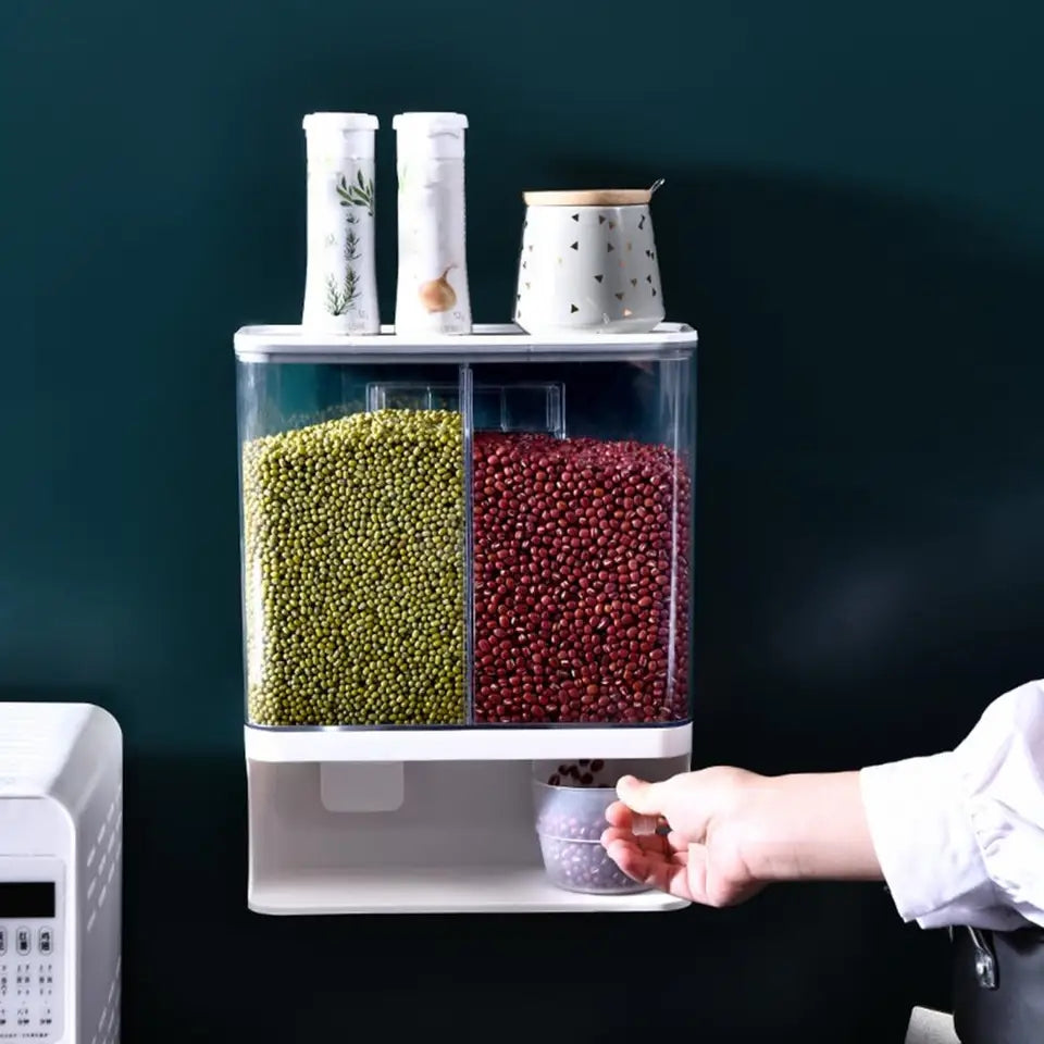 Wall Mounted Punch Free Rice And Cereal Dispenser