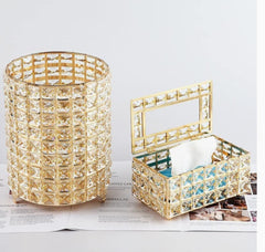 Nordic Crystal Tissue Box With Dustbin