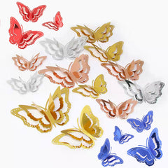 12pcs Colorful Butterflies Wall Stickers Living Room Wall Decorations 3D Butterfly Sticker Wedding Birthday Party DIY Decor